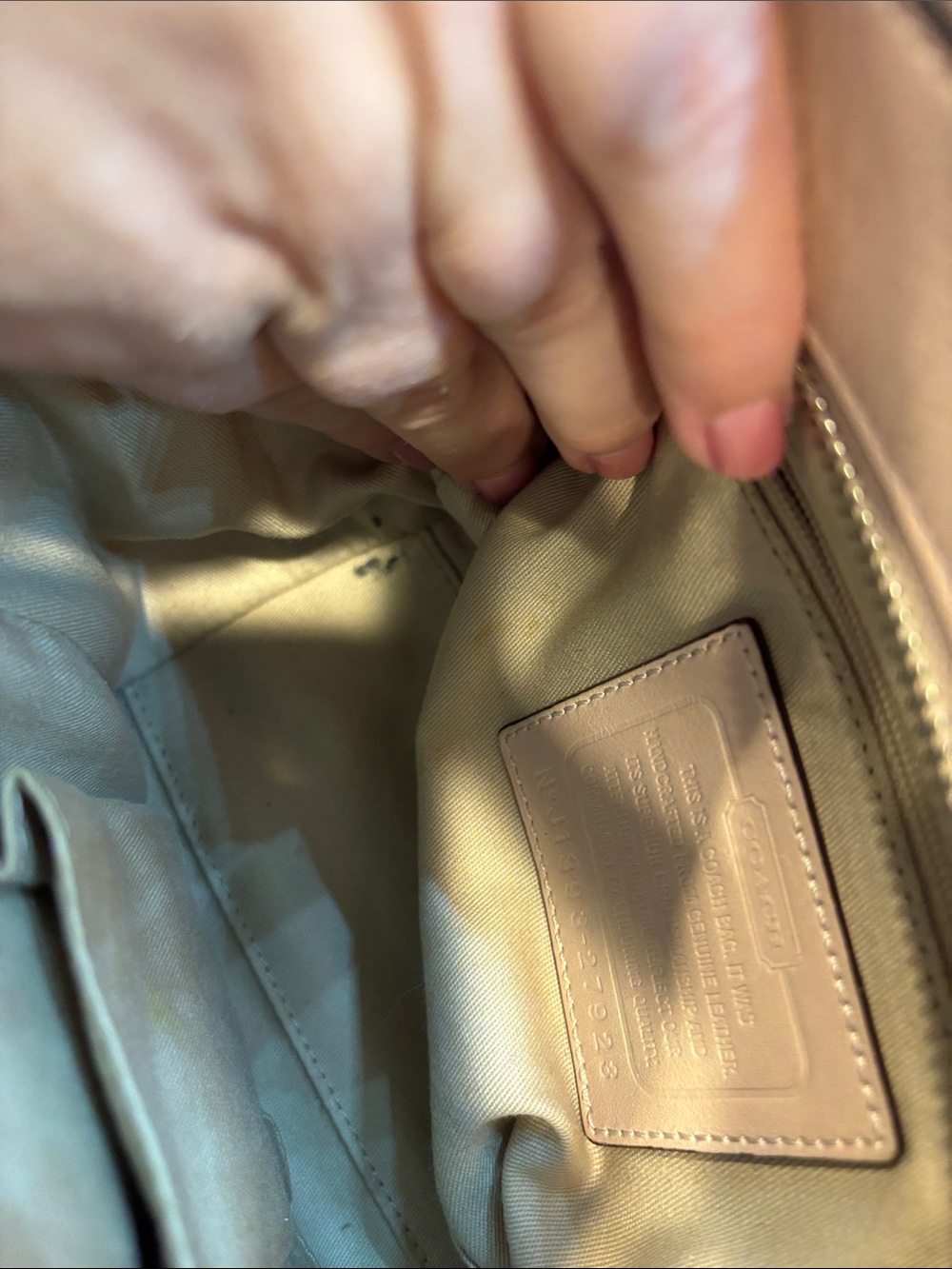 COACH Mini Bleecker Riley - Pale Pink Pebbled Leather Satchel with Strap - Picture 9 of 11